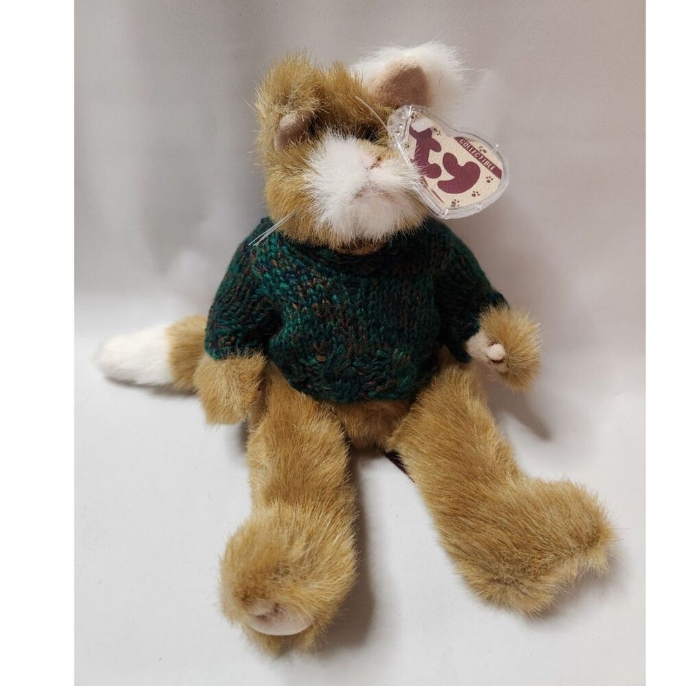 TY Collectibles Pouncer Attic Treasure Cat Plush 1993 jointed limbs